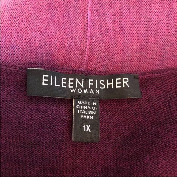 Eileen Fisher 1X Long Colorblock Cardigan Sweater - Picture 7 of 7